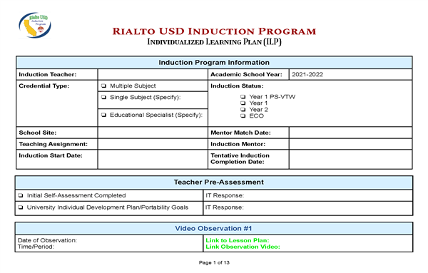 individualized learning plan